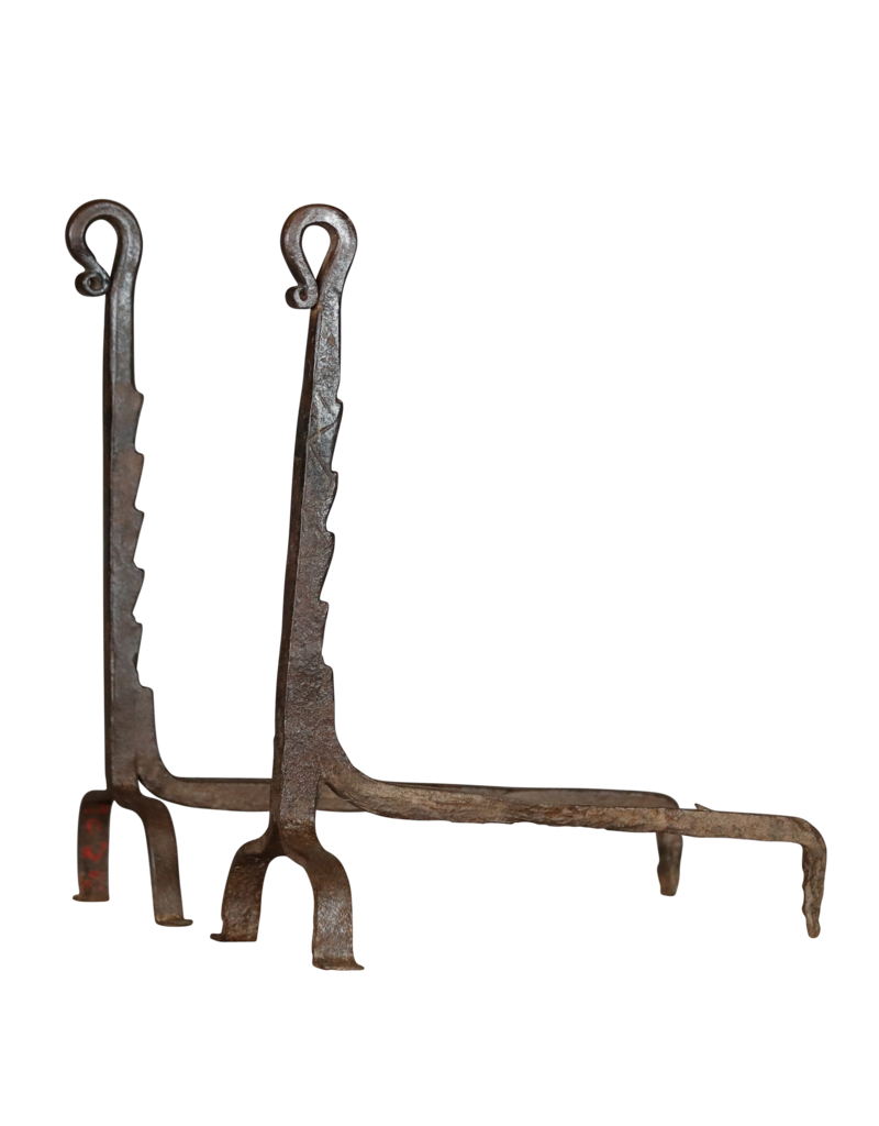 French 17th Century Pair of Andiron