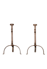 Simple French Rustic Pair of Fireplace Accessories