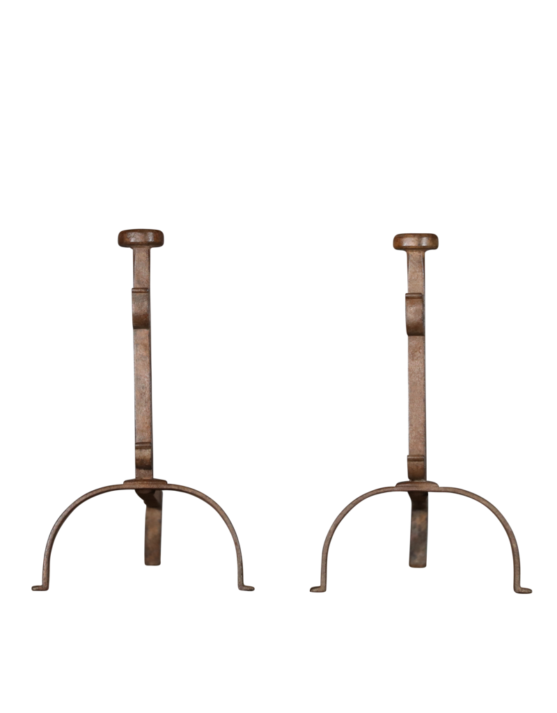 Simple French Rustic Pair of Fireplace Accessories