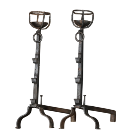 Maison Leon Van den Bogaert Rustic Andiron —89 cm High