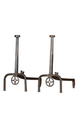 Solid French Pair of Fireplace Andiron