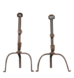 Authentic Pair of Rustic Camino Andiron