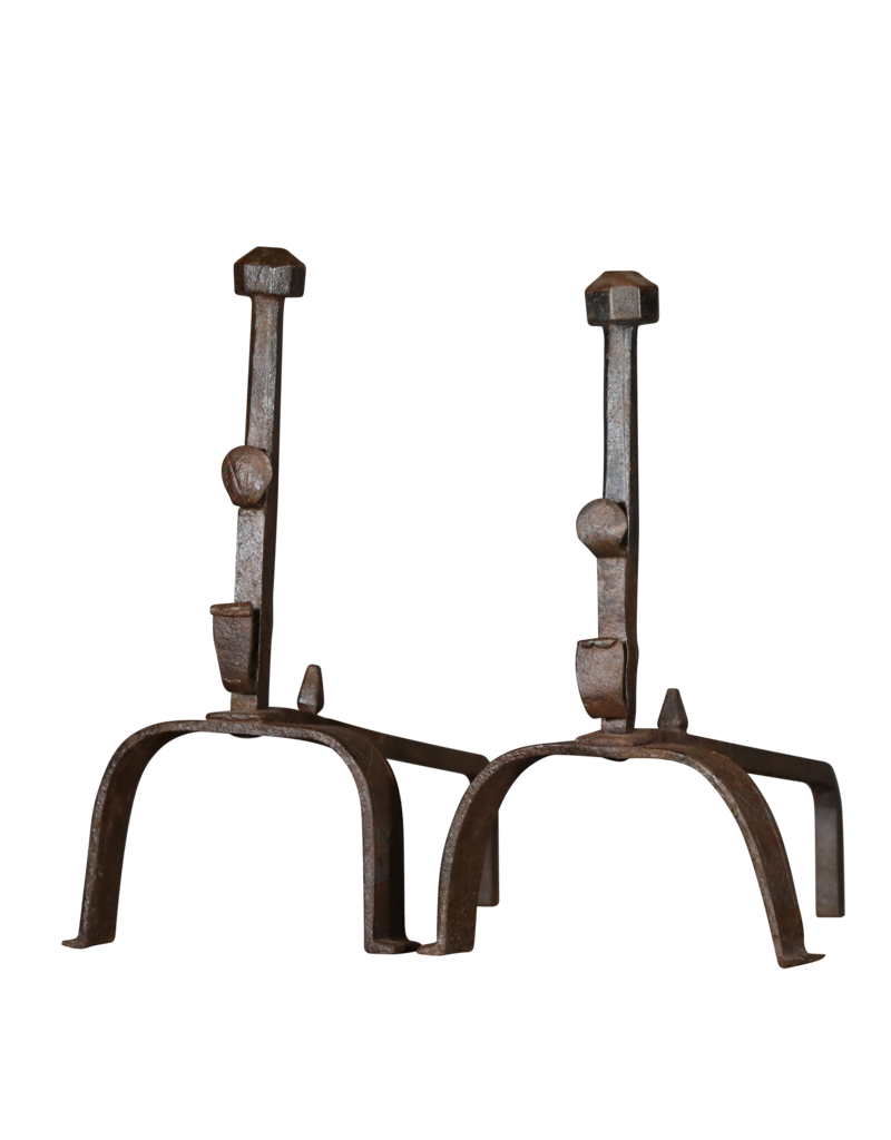 Maison Leon Van den Bogaert Authentic Pair of Rustic Camino Andiron