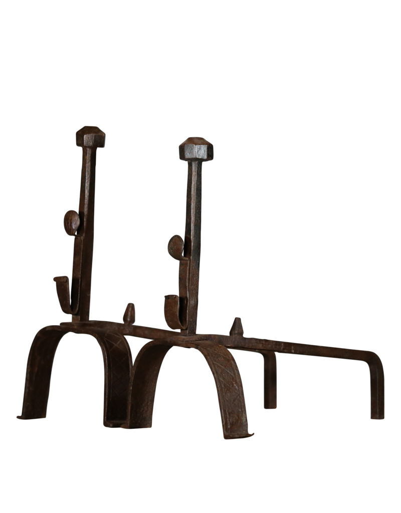 Authentic Pair of Rustic Camino Andiron