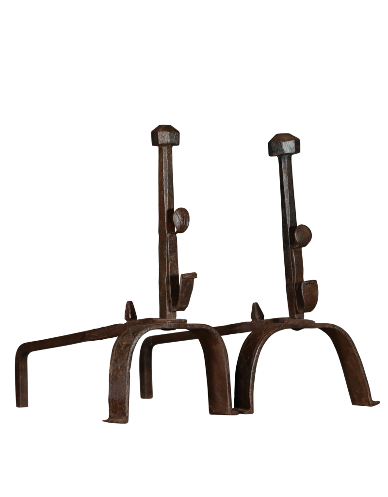 Authentic Pair of Rustic Camino Andiron