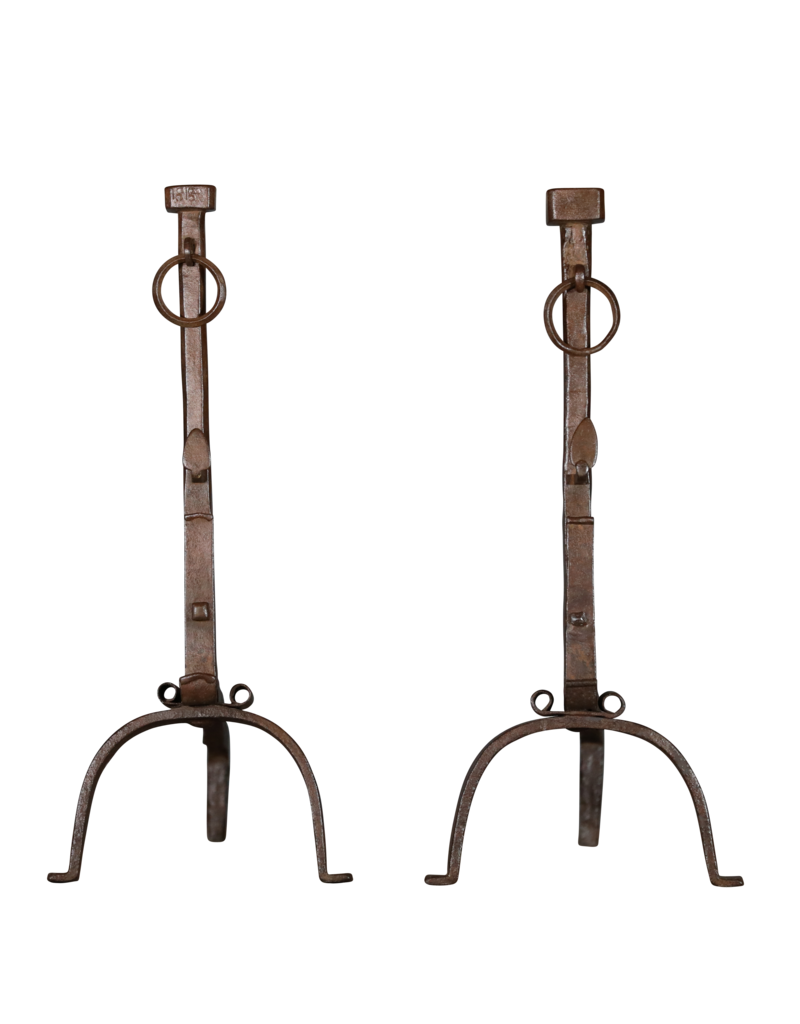 Maison Leon Van den Bogaert Französisches solides Paar Kaminzubehör