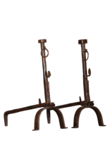 French Solid Pair of Fireplace Tools