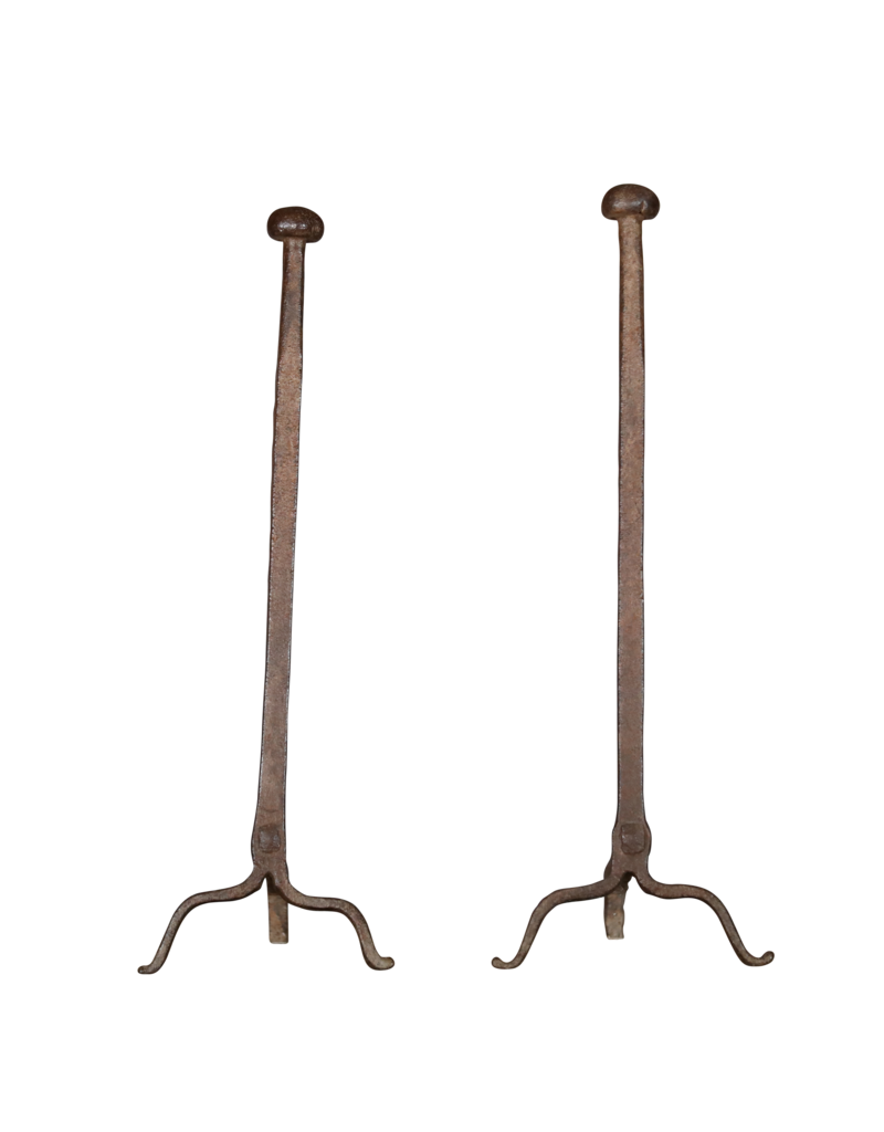 Maison Leon Van den Bogaert Simple Rustic Pair of Fireplace Accessories