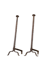 Maison Leon Van den Bogaert Simple Rustic Pair of Fireplace Accessories