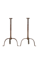 Elegant French Rustic Pair Andiron