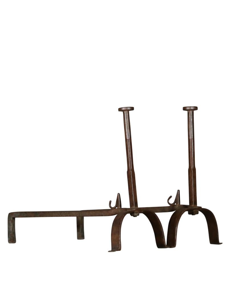 Elegant French Rustic Pair Andiron