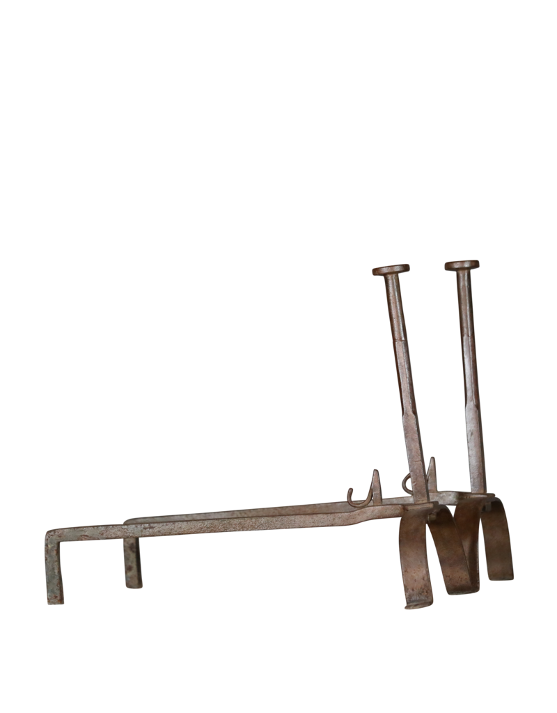 Elegant French Rustic Pair Andiron