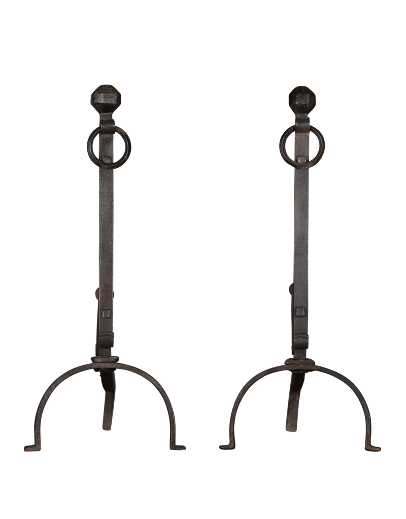 French Rustic Wrought Iron Fireplace Tools