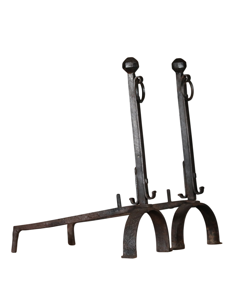 French Rustic Wrought Iron Fireplace Tools