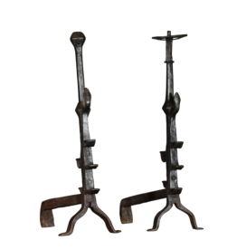 Maison Leon Van den Bogaert Französisches Paar Feuerbock aus dem 17. Jahrhundert