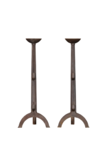 Maison Leon Van den Bogaert Pair of Cast Iron Landier