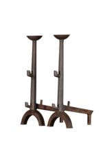 Maison Leon Van den Bogaert Pair of Cast Iron Landier