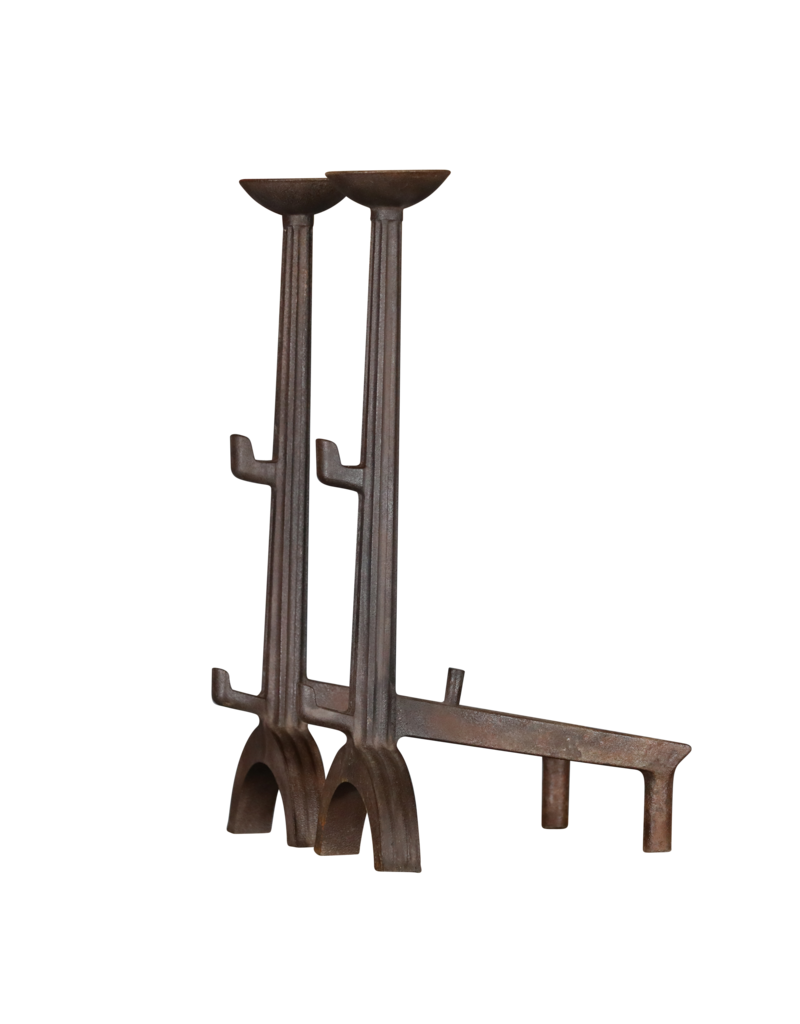 Maison Leon Van den Bogaert Pair of Cast Iron Landier
