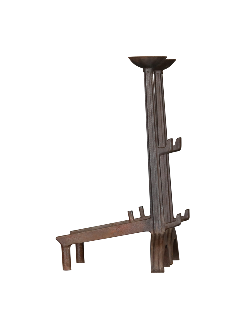 Maison Leon Van den Bogaert Pair of Cast Iron Landier