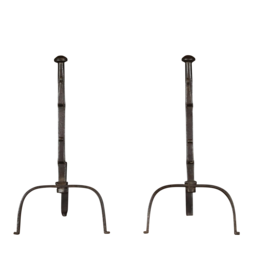 French Rustic Pair of Andiron