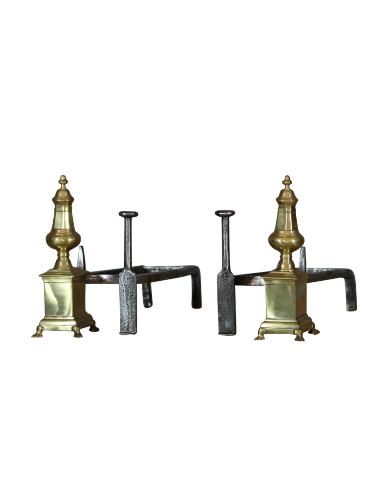 Maison Leon Van den Bogaert Elegant Pair Fire Objects In Brass