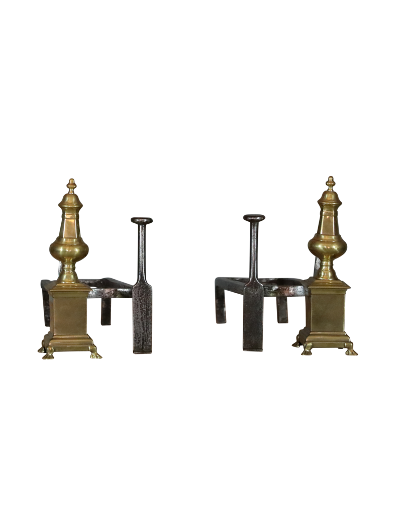 Elegant Pair Fire Objects In Brass