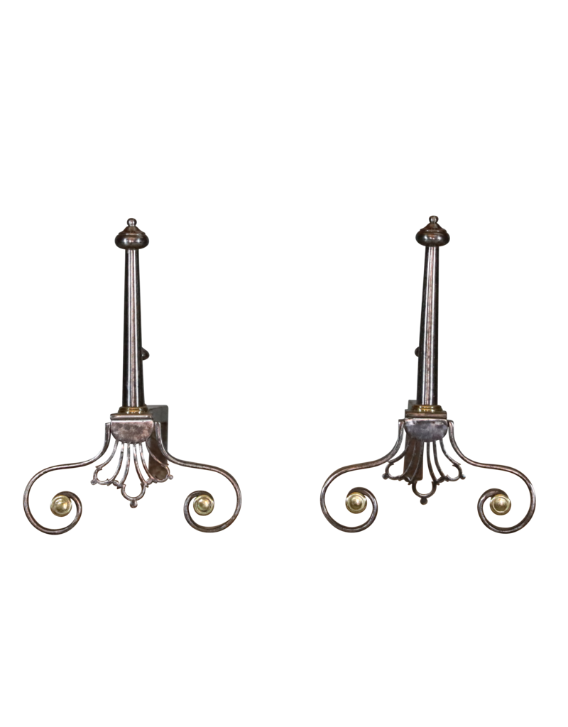 Elegant French Pair Andiron