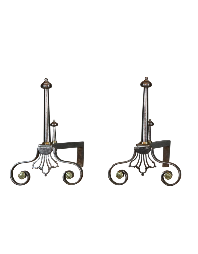 Elegant French Pair Andiron