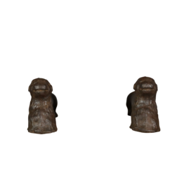 Rare Pair Cast Iron Andirons