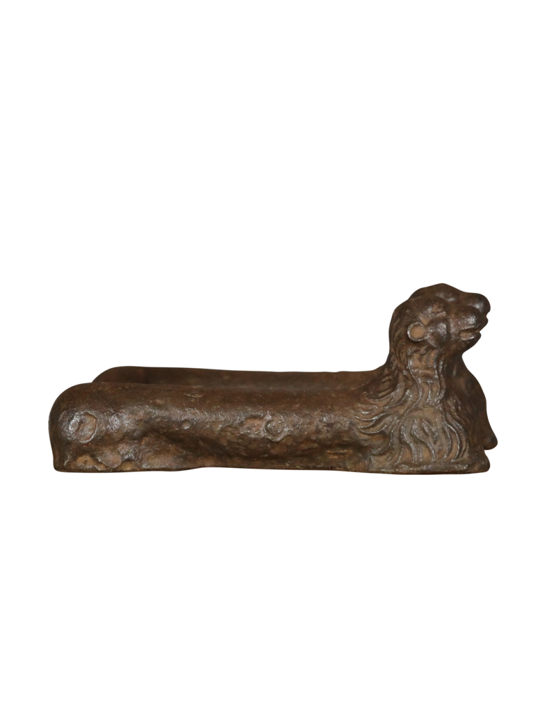 Maison Leon Van den Bogaert Rare Pair Cast Iron Andirons