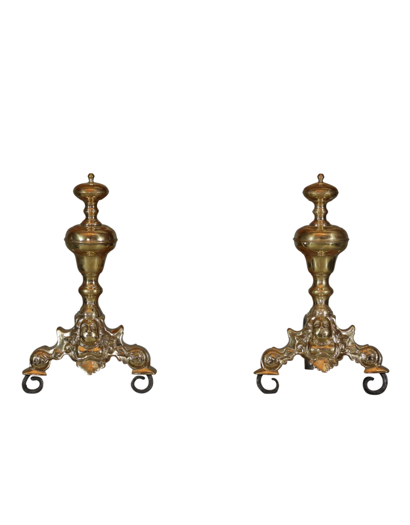 Maison Leon Van den Bogaert Seltene Feuerböcke aus der Renaissancezeit aus Messing