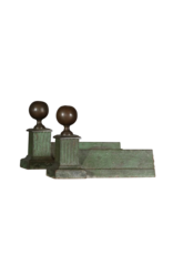 Maison Leon Van den Bogaert Pair Green Andirons —23 cm High