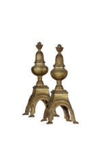 Maison Leon Van den Bogaert Louis XVI Brass Andiron
