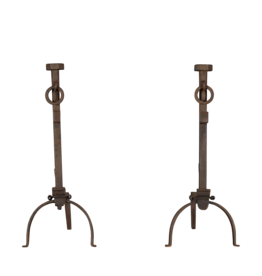 Maison Leon Van den Bogaert Par de accesorios rústicos simples para chimenea