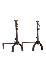 Maison Leon Van den Bogaert Simple Rustic Pair of Open Fireplace Accessories