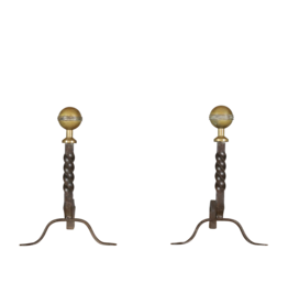 Maison Leon Van den Bogaert Vintage Pair Andiron — 24 cm High