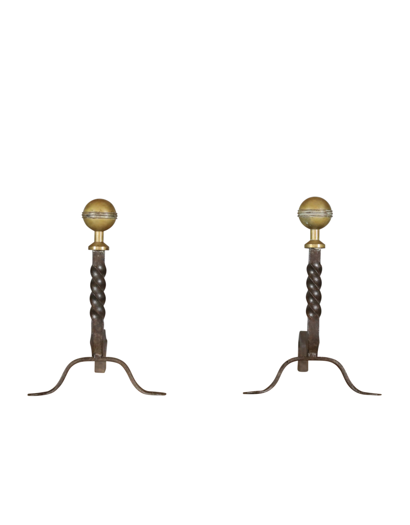 Maison Leon Van den Bogaert Vintage Pair Andiron — 24 cm High