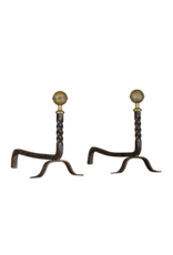 Maison Leon Van den Bogaert Vintage Pair Andiron — 24 cm High