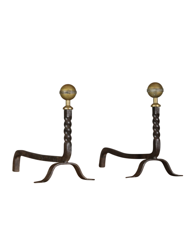 Maison Leon Van den Bogaert Vintage Pair Andiron — 24 cm High