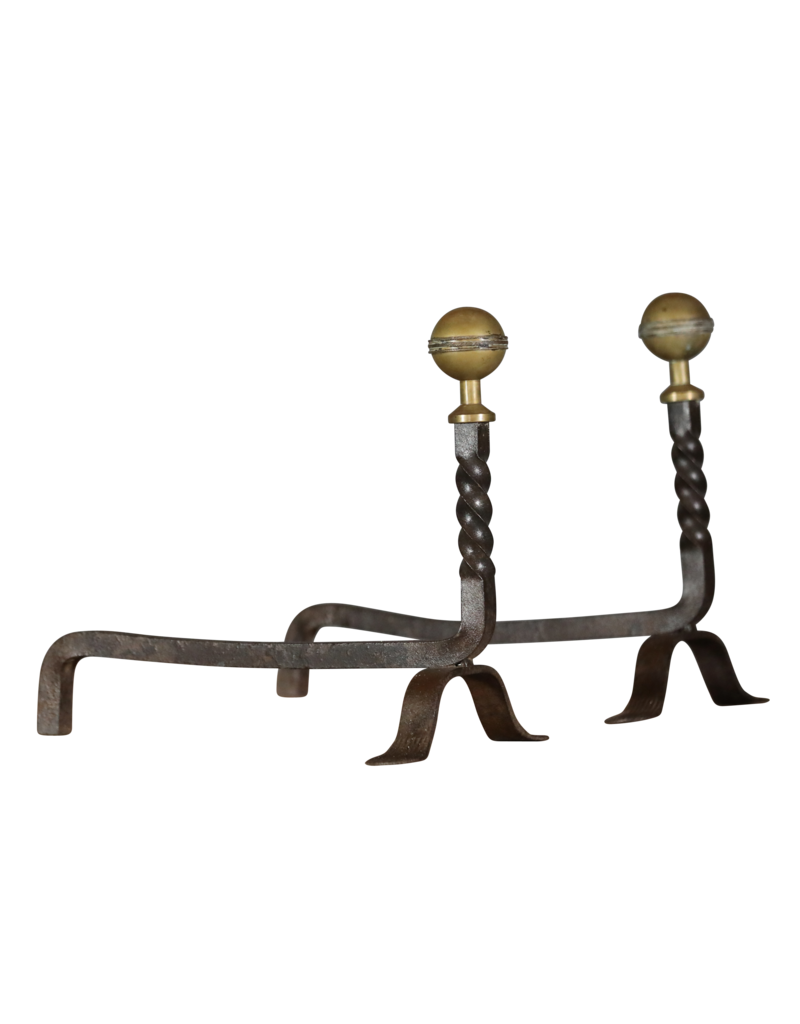 Maison Leon Van den Bogaert Vintage Pair Andiron — 24 cm High