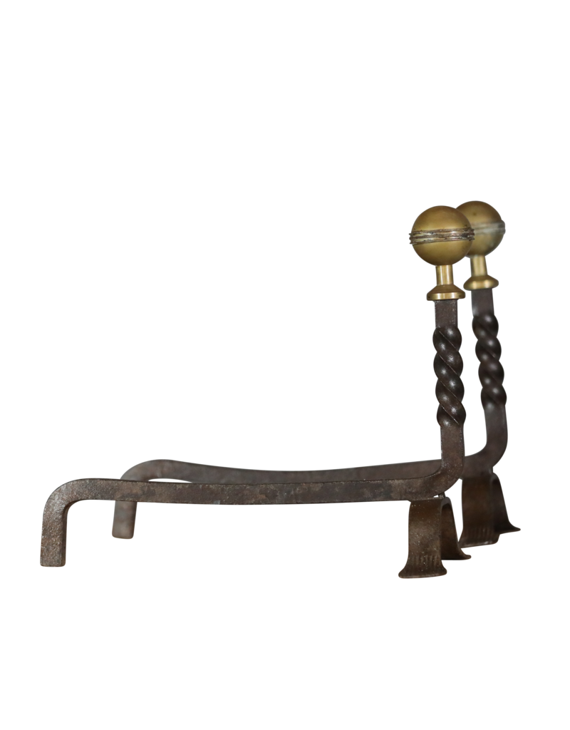 Maison Leon Van den Bogaert Vintage Pair Andiron — 24 cm High