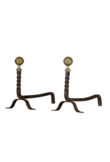 Maison Leon Van den Bogaert Vintage Pair Andiron — 24 cm High