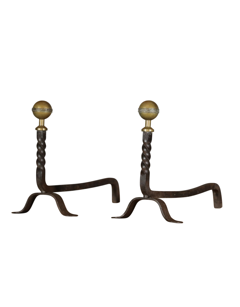 Maison Leon Van den Bogaert Vintage Pair Andiron — 24 cm High