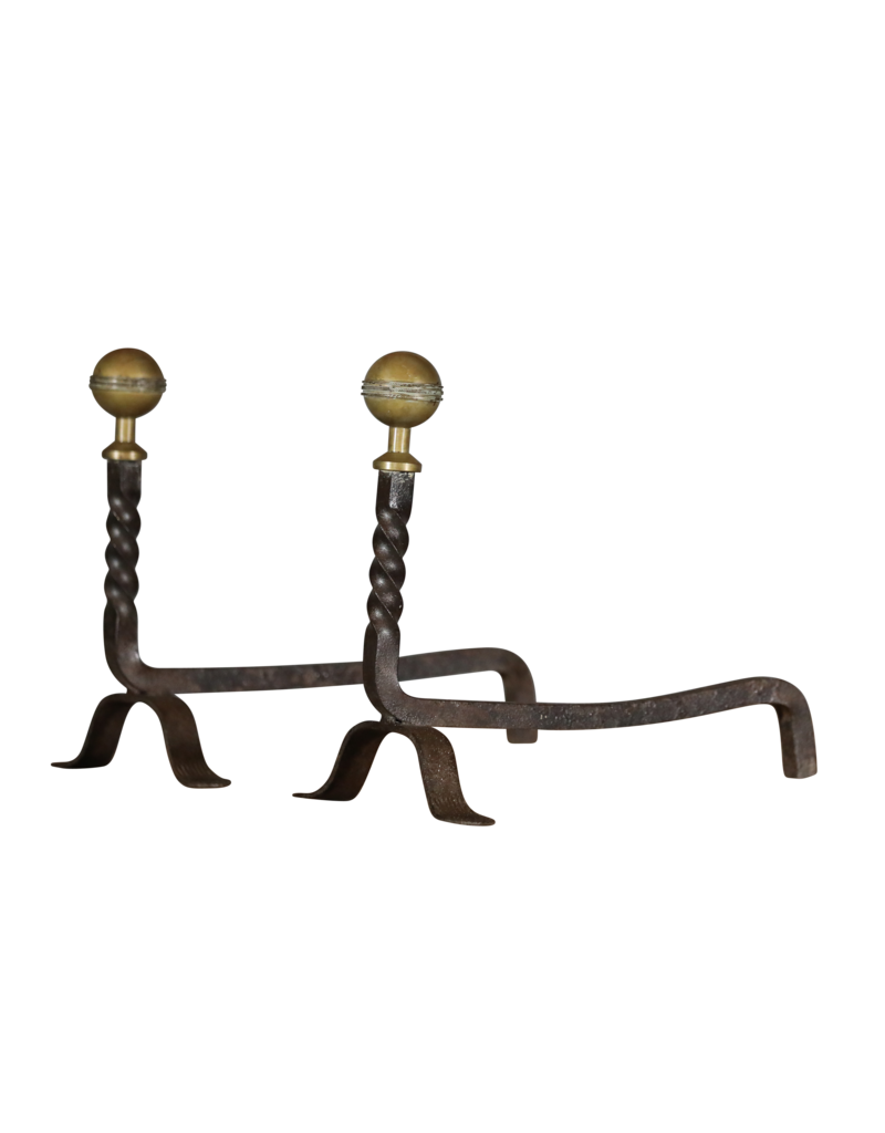 Maison Leon Van den Bogaert Vintage Pair Andiron — 24 cm High