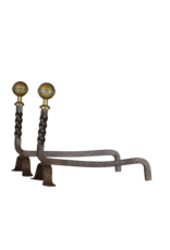 Maison Leon Van den Bogaert Vintage Pair Andiron — 24 cm High