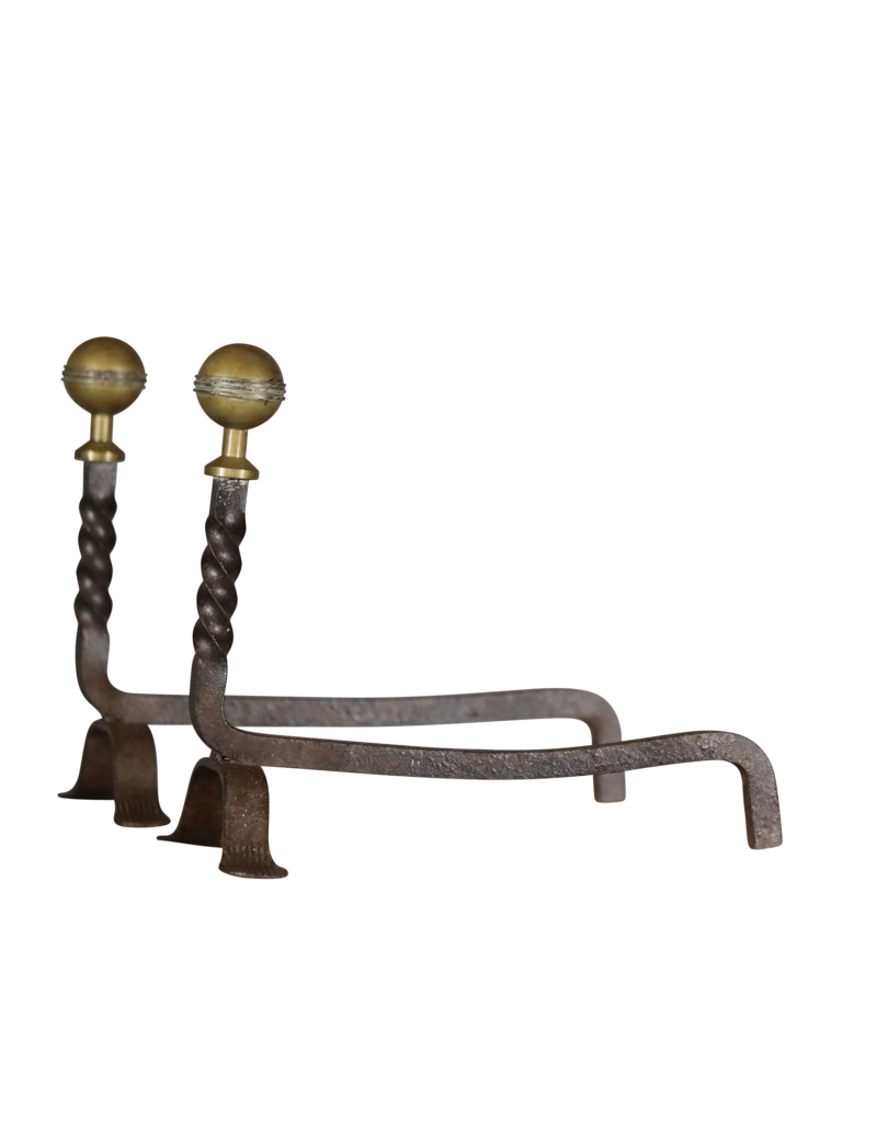 Maison Leon Van den Bogaert Vintage Pair Andiron — 24 cm High