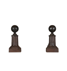Maison Leon Van den Bogaert Kleines Paar französisches Kaminzubehör