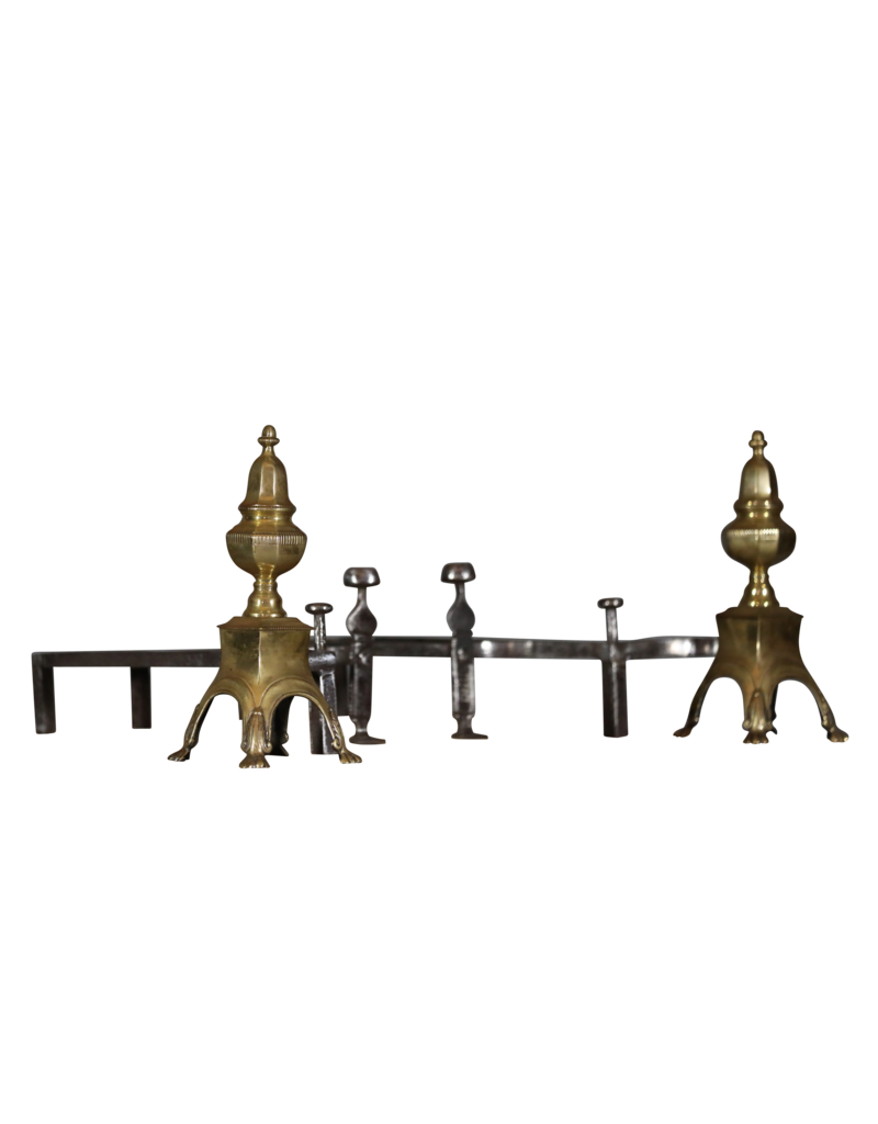French Louis XVI Style Andiron In Brass