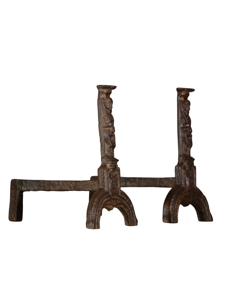 XV Century French Andiron In Cast Iron