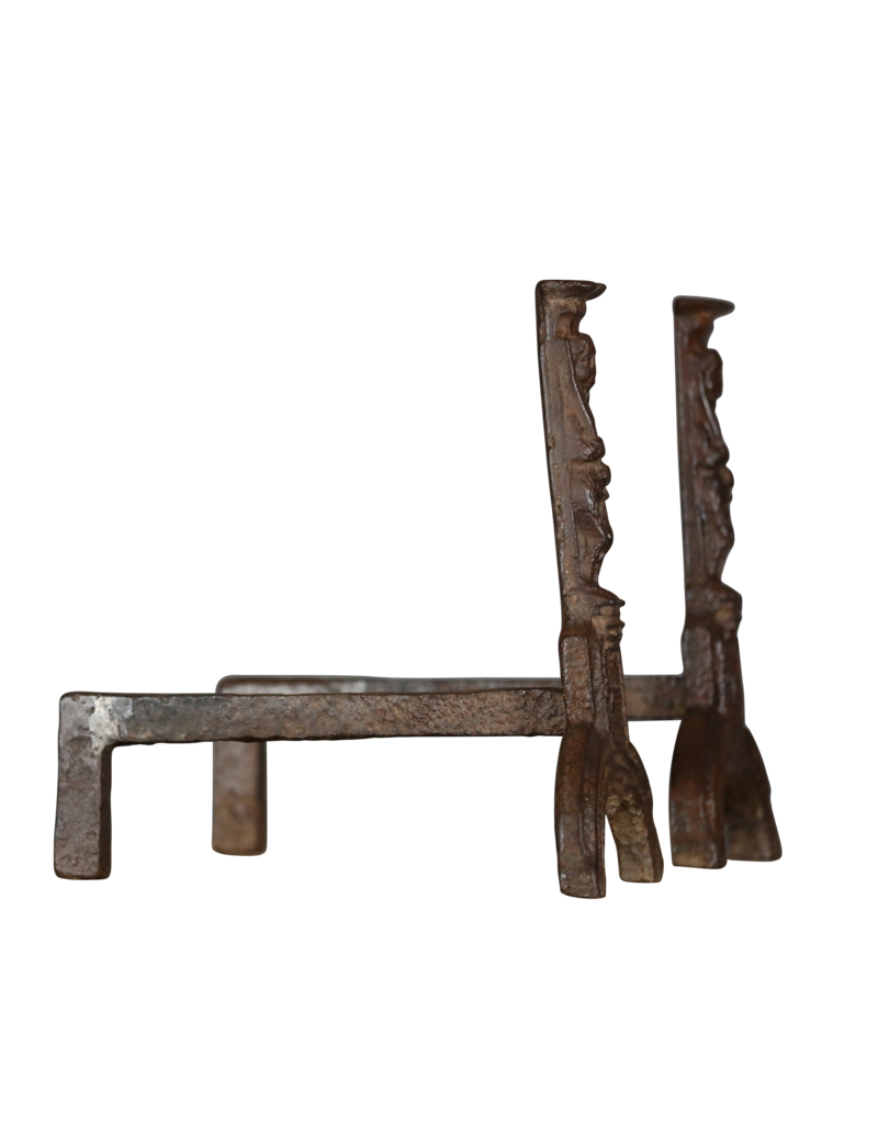 XV Century French Andiron In Cast Iron